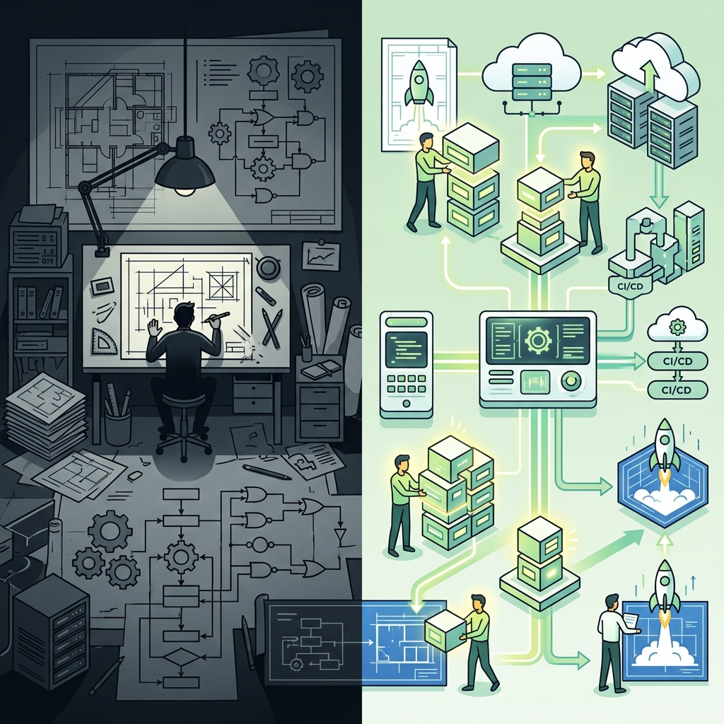 Ad-hoc Coding vs Structured Blueprint Application Process Comparison