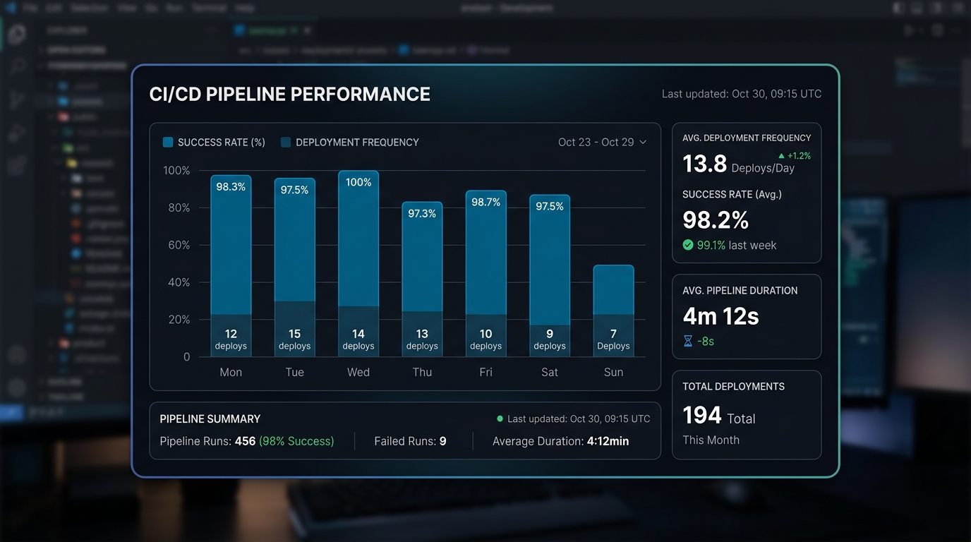 Data visualization of CI/CD performance statistics